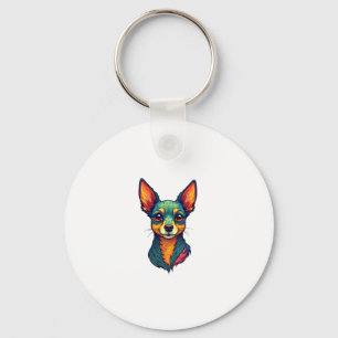 Llavero Chihuahua Resumen Pintura Color Cute Perro (4)