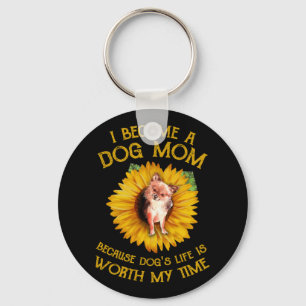Llavero Chihuahua Sunflower Dog Mom Lover Dice Regalo