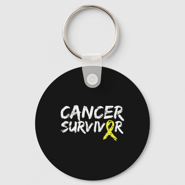 Llavero Childhood Cancer Survivor Yellow Ribbon Awareness  (Anverso)