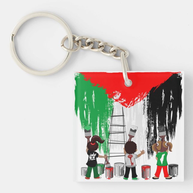 Llavero Children of Gaza Painting Palestine Flag  (Frente)