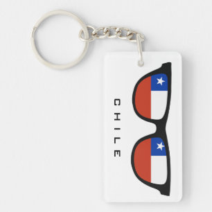 Llavero Chile sombras personalizado de texto y cadena de c