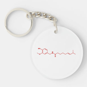Llavero Chili Capsaicin Fórmula Química Molecular
