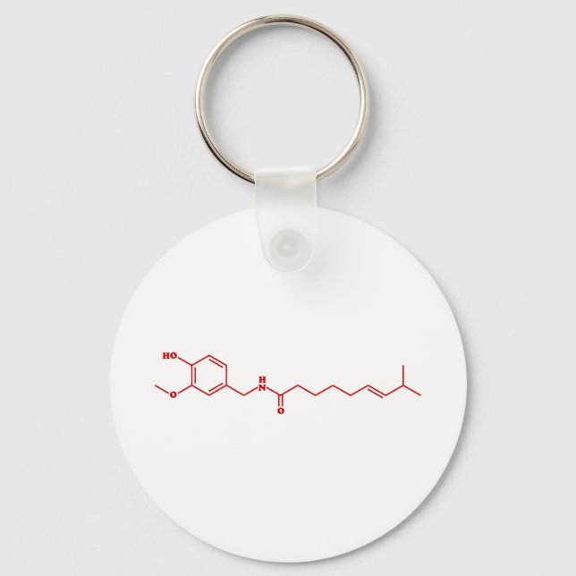Llavero Chili Capsaicin Molecular Chemical Formula (Anverso)