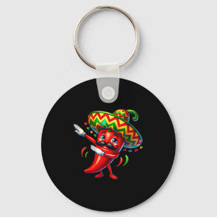 Llavero Chili divertido haciendo dabbing cinco de mayo niñ