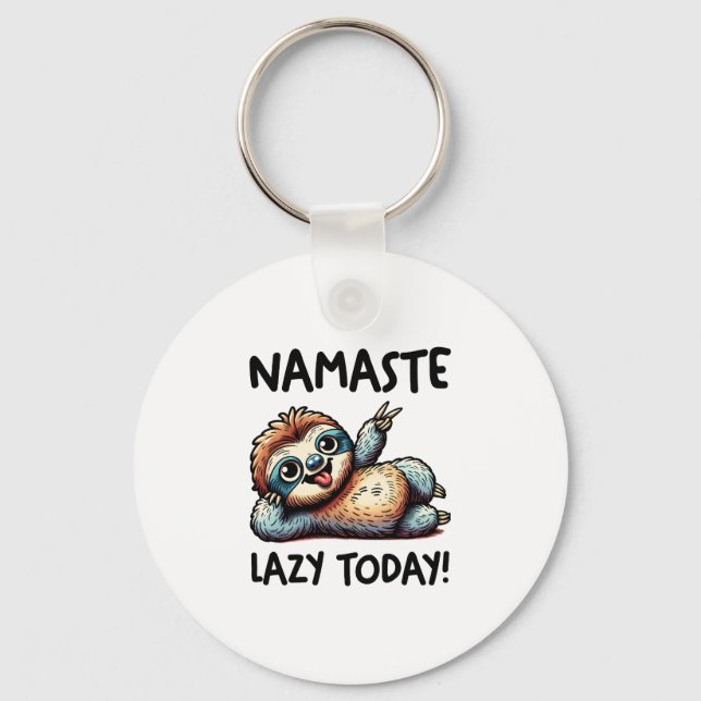 Llavero Chill Sloth Namaste Lazy Vibes (Anverso)
