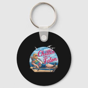 Llavero Chillin Como Un Felon Gracioso Trump Summer Beach