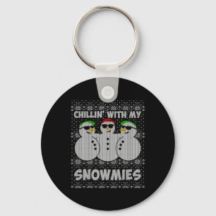 Llavero Chillin Con Mis Snowmies Navidades graciosos