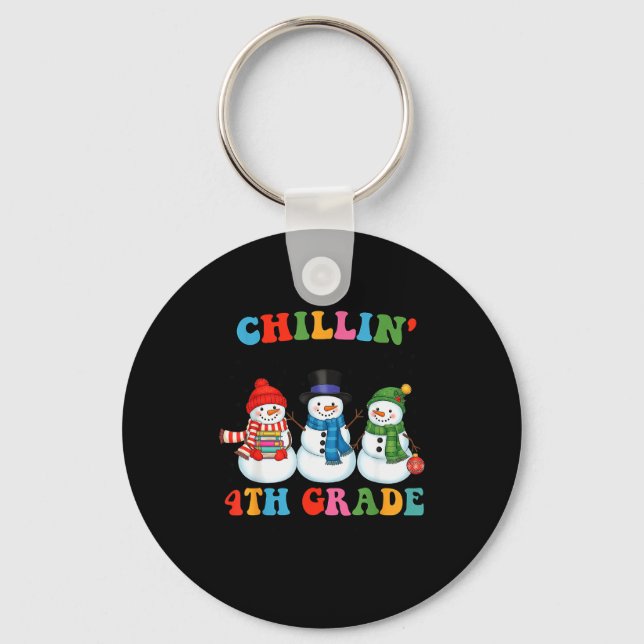 Llavero Chillin With My 4th Grade Snowmies Christmas Teach (Anverso)