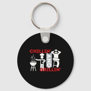 Llavero Chillin Y Grillin - Funny Bbq Smoker Barbecue Gr