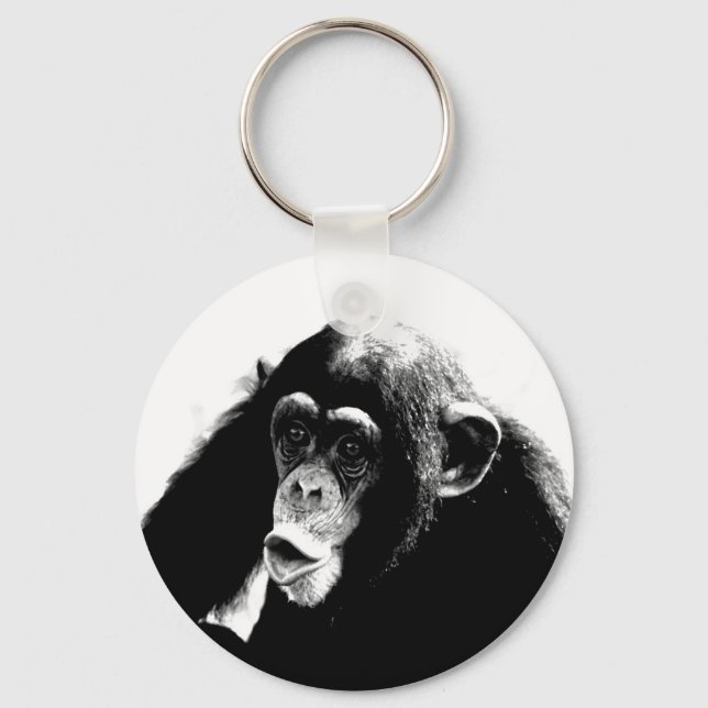 Llavero Chimpancé blanco negro (Anverso)
