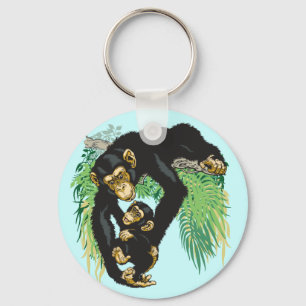 Llavero chimpancé con bebé