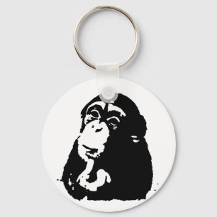 Llavero Chimpancé de pensamiento de arte pop