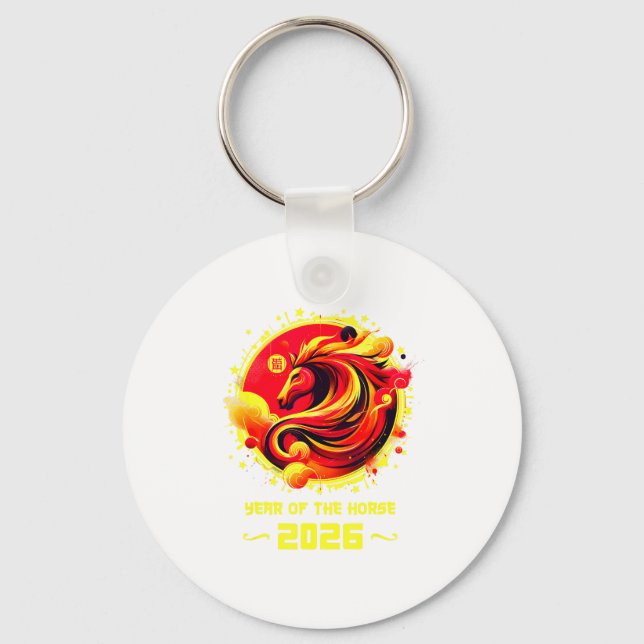Llavero Chinese New Year 2026 Horse Happy Chinese New Year (Anverso)