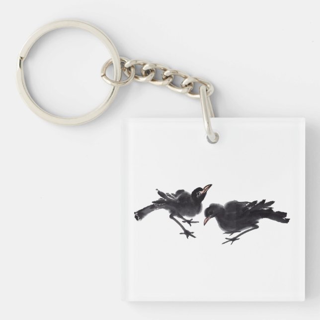 Llavero Chinesische Tuschekunst mit Vogelmotiv (Frente)