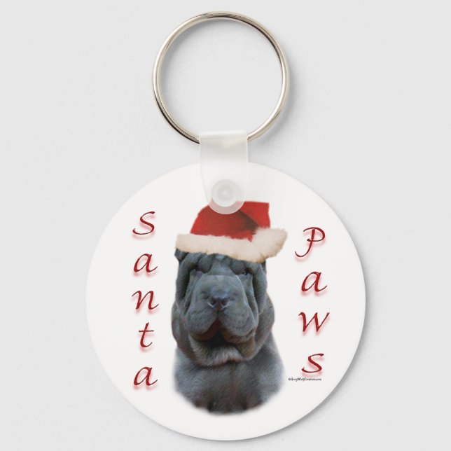Llavero Chino Shar-Pei Santa Paws (Anverso)