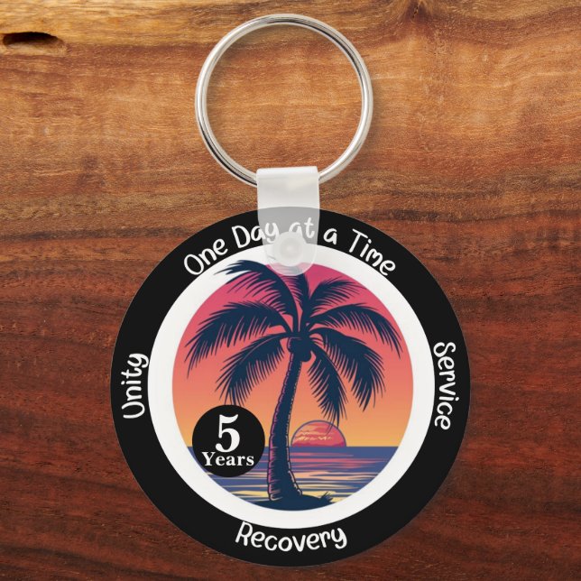 Llavero Chip Tropical Personalizado de 12 Aniversario (Anverso)