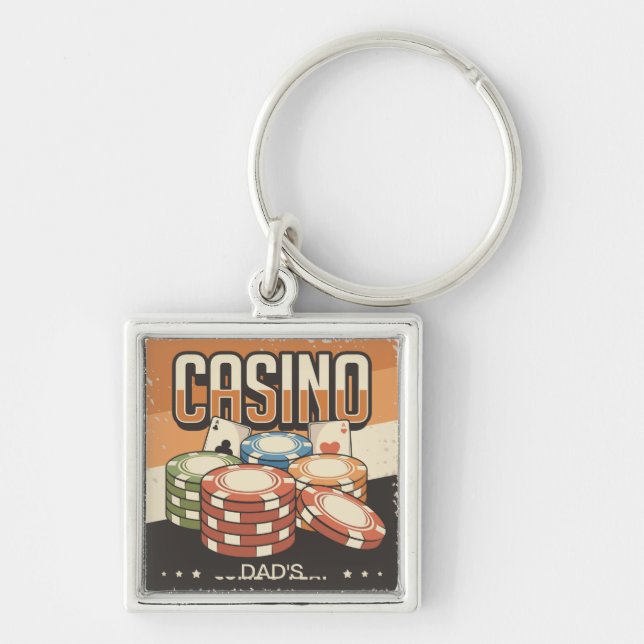 Llavero Chips de Póquer del Casino del Día del Padre (Frente)
