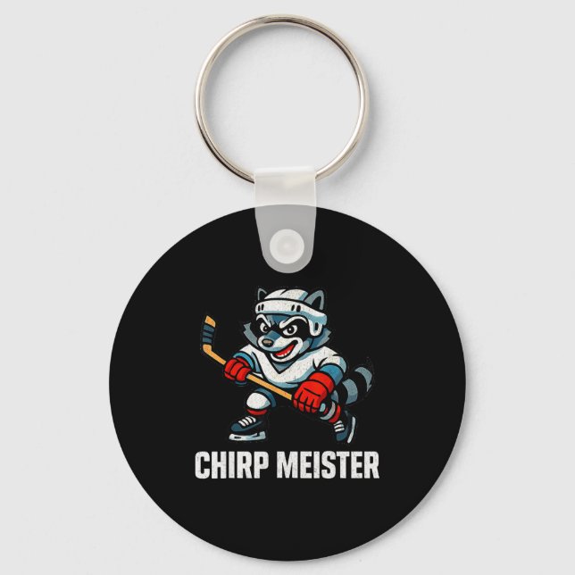 Llavero Chirp Meister Funny Hockey Raccoon Traalker  (Anverso)