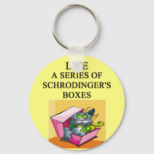 Llavero chiste de la caja del gato de los schrodinger