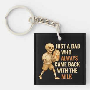 Llavero Chiste de la leche de papa con esqueleto de época 