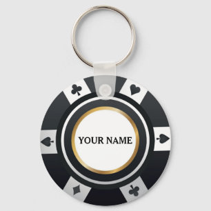 Llavero Chiste de póquer de personalizable negro de teclad