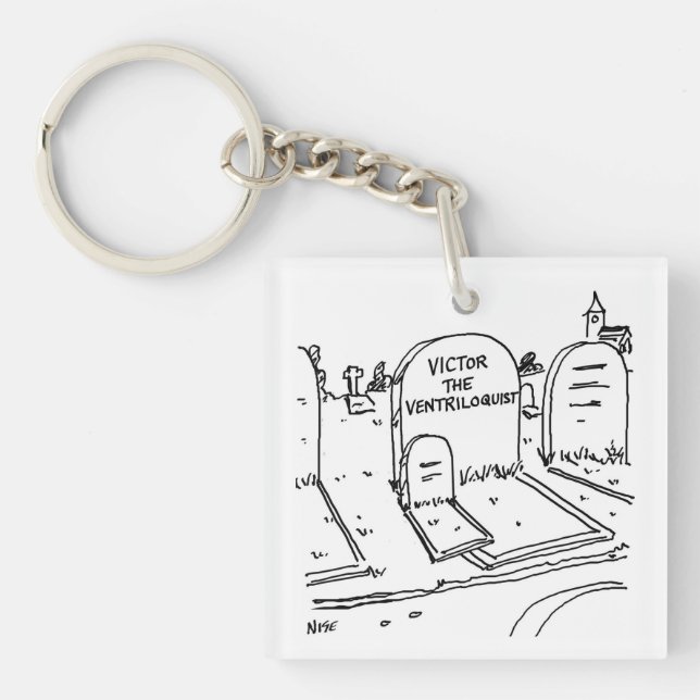 Llavero Chiste Ventriloquista divertido sobre el Ventriloq (Frente)