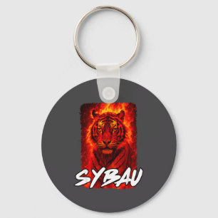 Llavero Chistoso Meme de Tigre Irónico Sybau Cita de Sigma