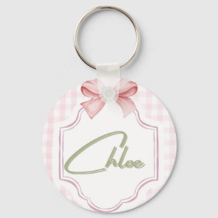 Llavero Chloe Baby Nursery personalizado Bow&Gingham