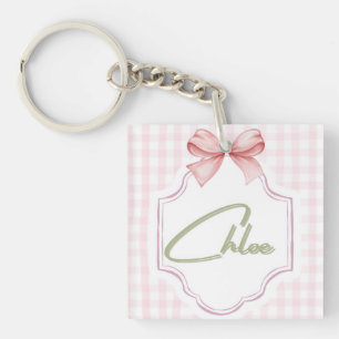 Llavero Chloe Baby Nursery personalizado Bow&Gingham