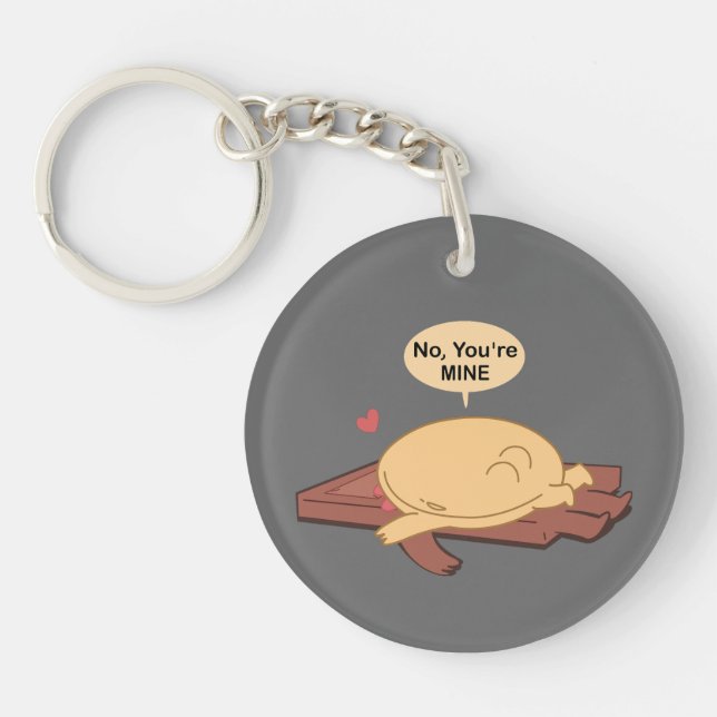 Llavero Choco Pancake Cute Amantes juntos (Frente)