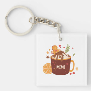 Llavero Chocolate caliente lindo con pan de jengibre