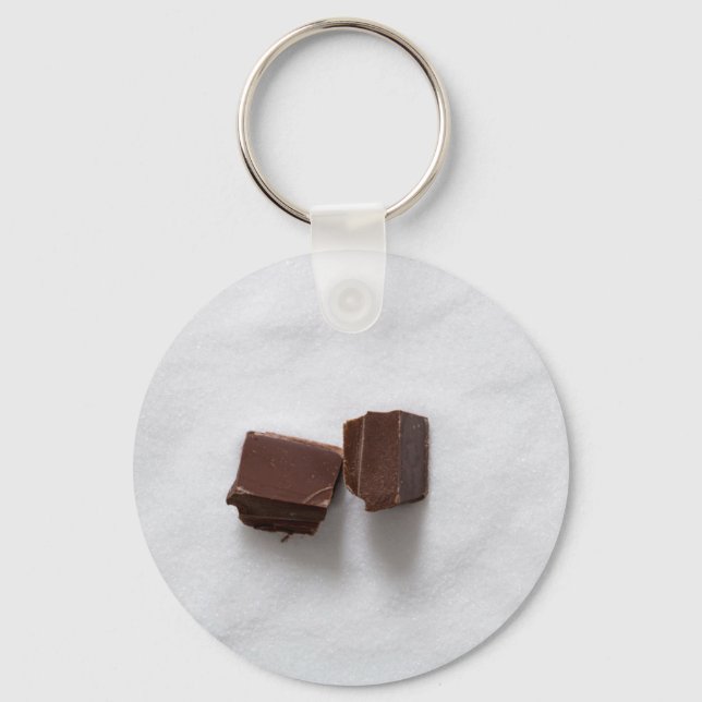 Llavero Chocolate con azúcar como fondo (Anverso)