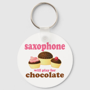 Llavero Chocolate divertido saxofón