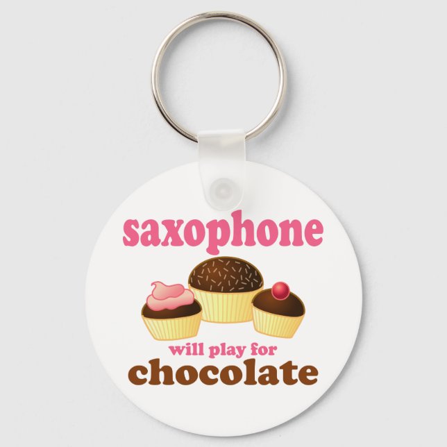 Llavero Chocolate divertido saxofón (Anverso)