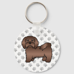 Llavero Chocolate Havanese Cute Cartoon Dog Ilustracion