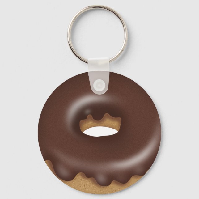 Llavero Chocolate Iced donut personalizado panadería llave (Anverso)