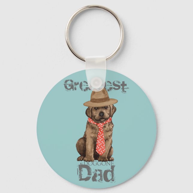 Llavero Chocolate Lab Dad (Anverso)
