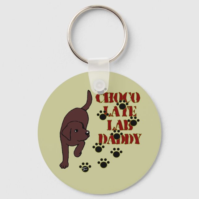 Llavero Chocolate Labrador Daddy (Anverso)
