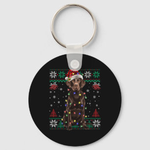 Llavero Chocolate Labrador Navidades Santa Ugly Sweater Do
