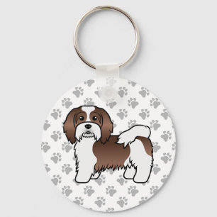 Llavero Chocolate Y Havanés Blancos Cute Cartog Dog