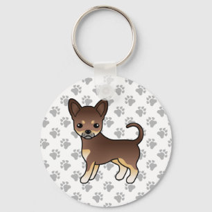 Llavero Chocolate Y Tan Fresco Abrigo Chihuahua Perro & Pa