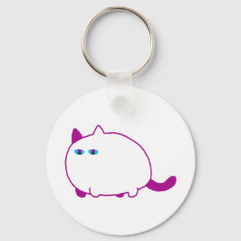 Llavero Chonky White Cat Keychain