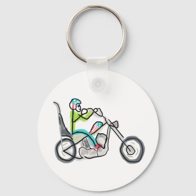 Llavero Chopper Motorcycle Stickman (Anverso)