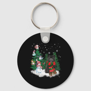 Llavero Chow Chow Perro Navidades Snowman Navidad Árbol Pa