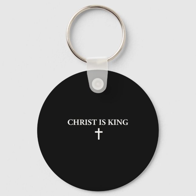 Llavero Christ Is King Christian Cross Religious Jesus Men (Anverso)
