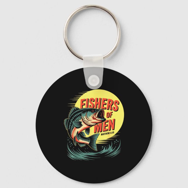 Llavero Christian Angler Fishers Of Men Matthew 4 19 Verse (Anverso)