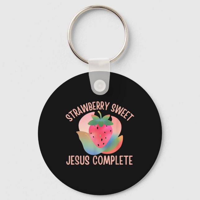 Llavero Christian Boho Strawberry Sweet Jesus Complete Fru (Anverso)