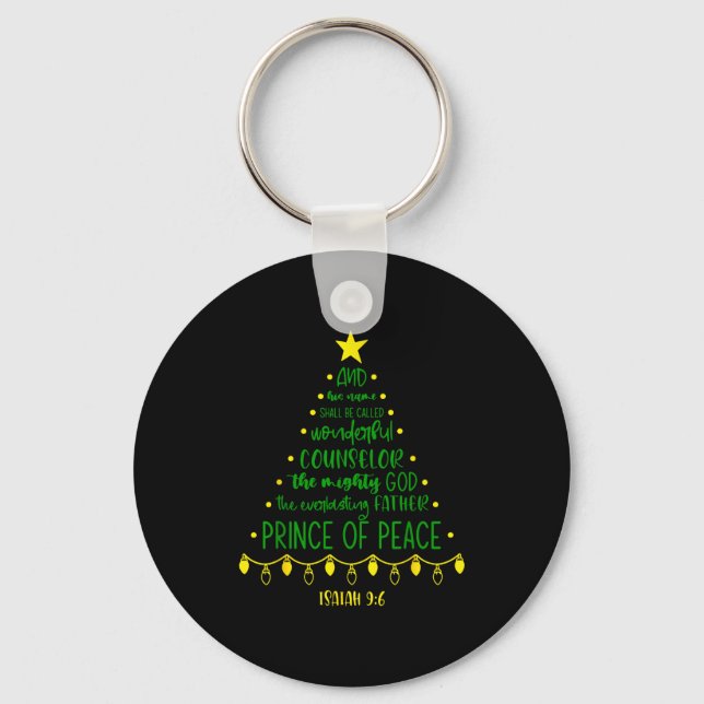 Llavero Christian Christmas Jesus Bible Names Xmas Tree Sh (Anverso)