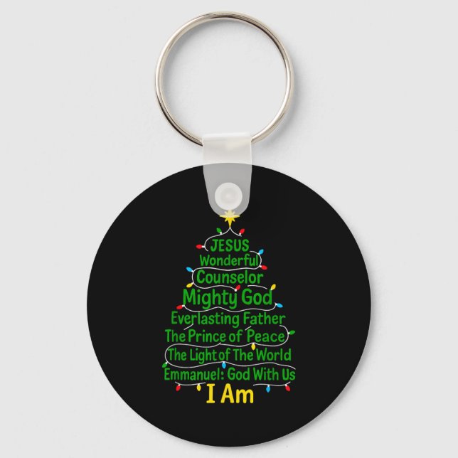 Llavero Christian Christmas Jesus Bible Names Xmas Tree Sh (Anverso)