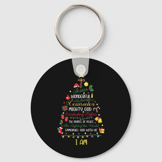 Llavero Christian Christmas Jesus Bible Names Xmas Tree Sh (Anverso)